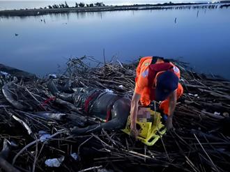 釣客不熟地勢受困泥地 無法自拔！被救起時變成泥人