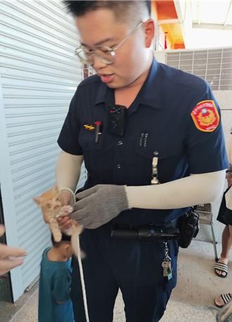 天熱浪貓躲引擎室休息 警民協力1小時順利救援