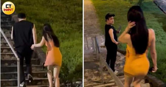 本刊日前也接到读者提供9月7日晚间，沈建宏与长髮女一起去高雄看Bruno Mars演唱会的画面。（图／读者提供）