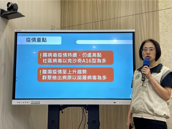 疾管署表示，腸病毒疫情仍處於流行高點（鄭郁蓁攝）