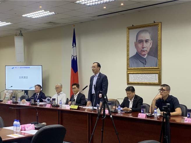 国民党主席朱立伦今在中常会上发表谈话。（张薷摄）