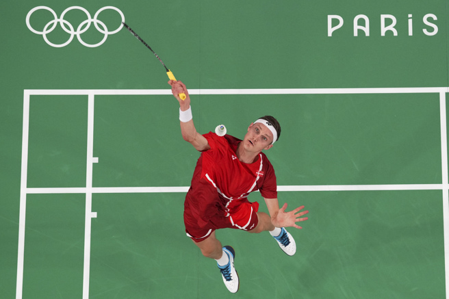 羽球男单世界第2安赛龙在中国大陆羽球公开赛男单32强赛意外出局。（美联社资料照）