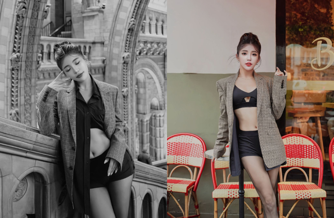 壮壮登伦敦时装周造型激似韩星IU。（图／IG@ula_shen_）