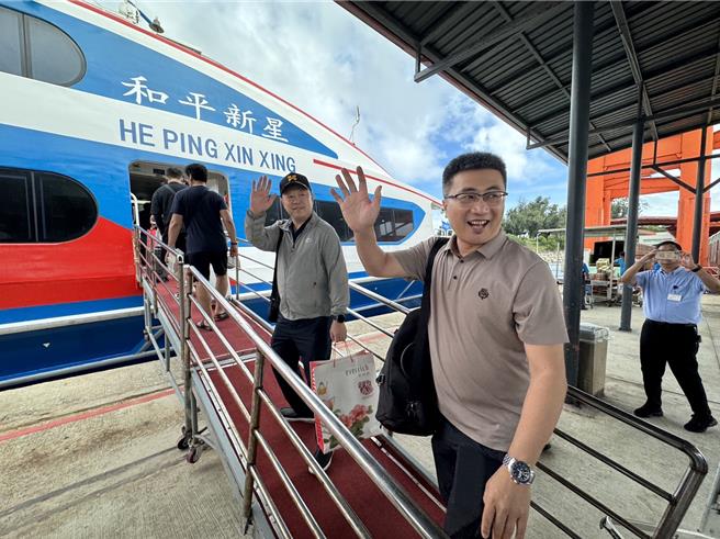 廈門旅遊踩線團已結束3天2夜考察行程，今（20）日下午2時30分搭乘和平新星輪經小三通返回廈門。（于家麒攝）