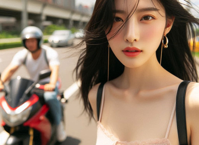 高雄市一名陳姓男子，騎機車發現一名短裙辣妹走在街道上，靜悄悄騎到她的身旁，然後伸手拍打辣妹的臀部，隨即逃逸。（示意圖、與本案無關／AI生成）