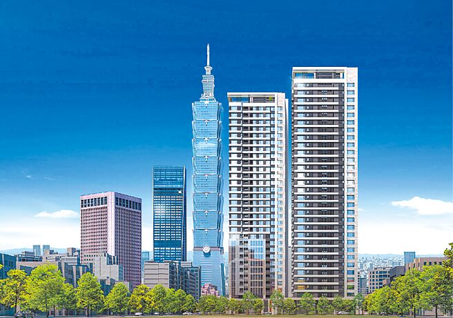 「吾双」邻近信义计画区，享有新光三越、大远百、台北101等百货群消费便利性。图为3D模拟示意图。（华固建设提供）