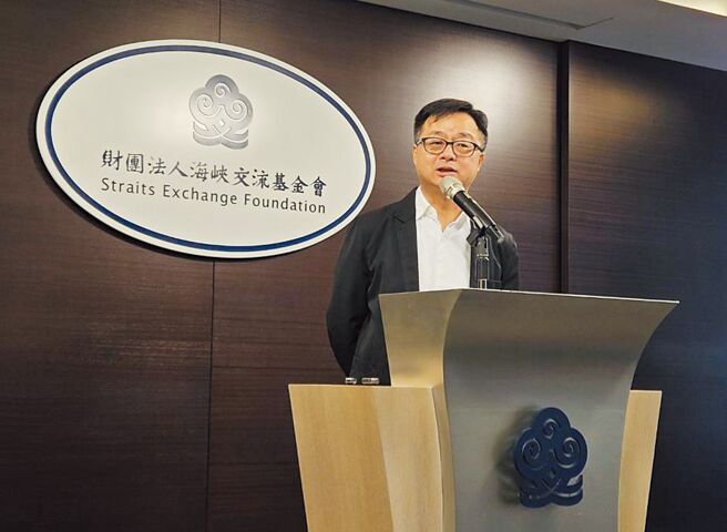 海基會祕書長羅文嘉20日指出，郭男8月27日向公司請假一周到大陸，但是並未如期回到工作場合。（陳冠宇攝）