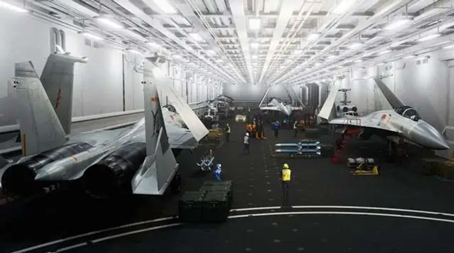 福建号船舱内部机库等重点区域首次曝光。（图／腾讯网）