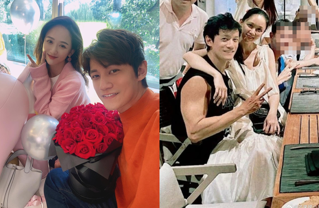 陈乔恩和Alan补办婚礼，她坐老公大腿照曝光。（图／翻摄自iam_joechen IG；芒果捞小萌主微博）