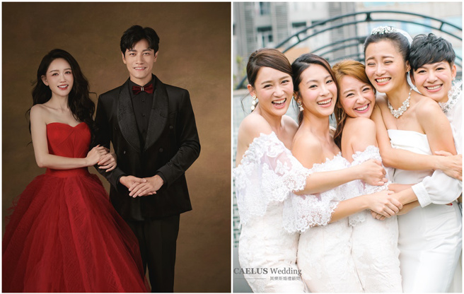 陈乔恩、Alan今办婚宴，七朵花成员担任伴娘。（图／微博@陈乔恩工作室、资料照）