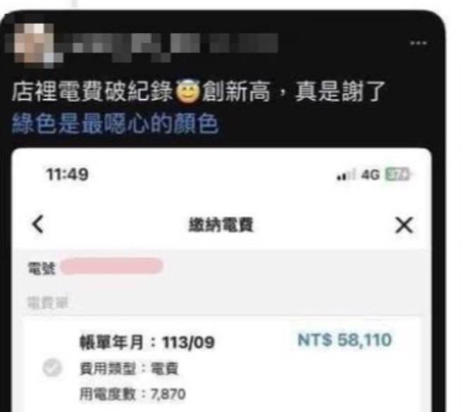 南部串燒店老闆抱怨9月電費要5萬8110元，創下店裡新高。（示意圖：shutterstock／達志）