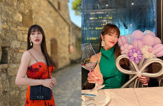 林佩瑶和朋友庆祝42岁生日。（图／翻摄自linpeiyao IG）