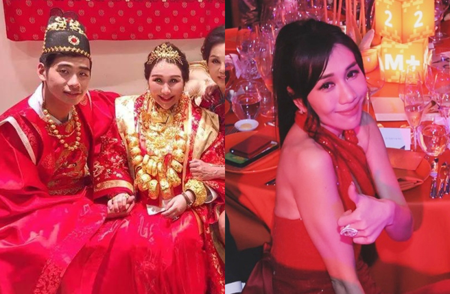 何超盈过去带球结婚，最近出席活动被指瘦过头。（图／翻摄自小红书；翻摄自xsabrinahox IG）