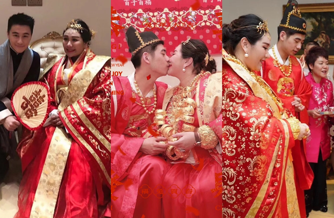 何超盈2019年带球与辛奇隆结婚。（图／翻摄自小红书）