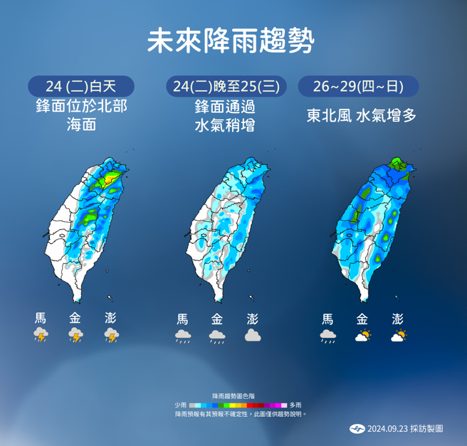 氣象署分析未來降雨趨勢。（氣象署提供）