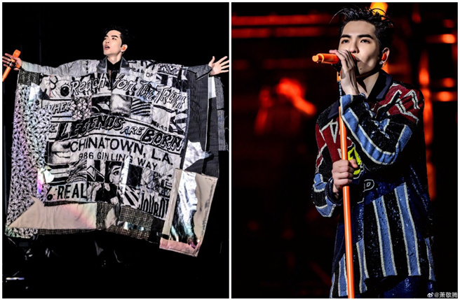 蕭敬騰武漢場造型多變。（圖／蕭敬騰微博）