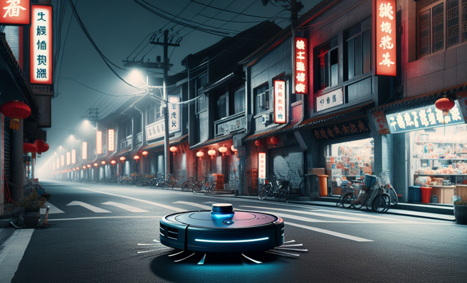 誰家的？掃地機器人「逃家」逛大街，網笑：被掃地出門。（示意圖／AI製圖）