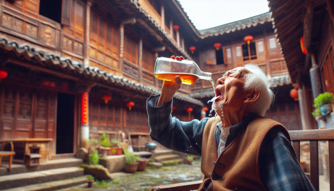 广东一名老翁误把外敷的蔓陀萝药酒喝下肚，出现幻觉后送医幸无大碍。（示意图、与本案无关／AI生成）