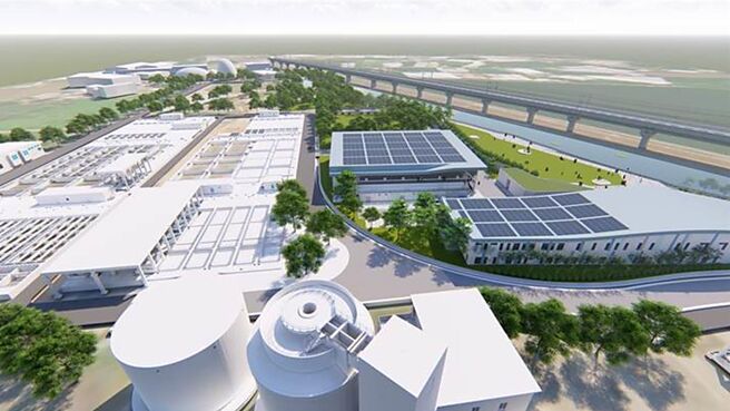 日胜生（2547）子公司宝鼎再生水，23日启动桃园北区水资源回收中心再生水BTO计画的第一阶段通水。图／业者提供