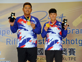 台北國際射擊大獎賽》楊昆弼、劉宛渝聯手出擊 不定向飛靶混雙金牌到手