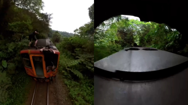 外国网红来台，爬上台铁列车顶部拍摄影片。（图／翻摄自street__vision IG）