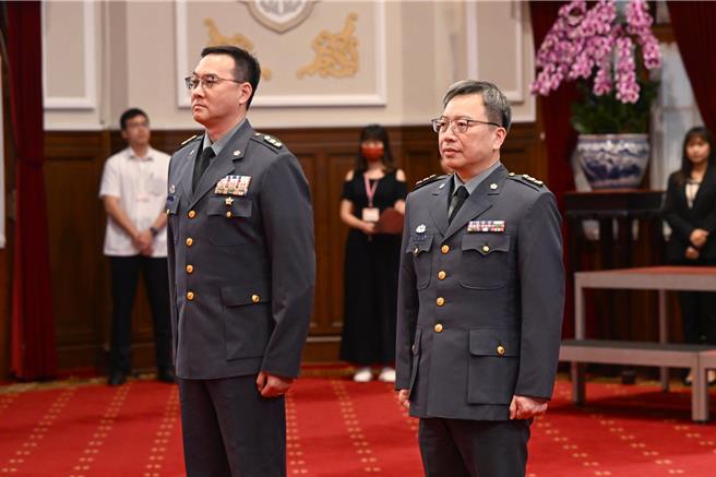 赖清德总统25日主持将官晋任授阶典礼(总统府提供)