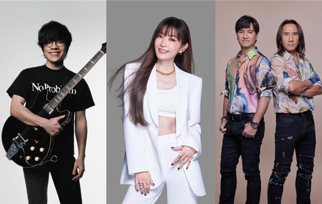 盧廣仲（左起）、謝金燕、動力火車將在台東開唱。（台東縣政府提供）