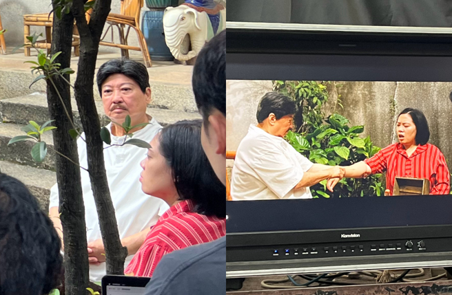 洪金宝赴陆拍戏满头黑髮近照曝光。（图／微博 敖嘉年）