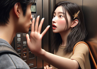 搭公車尾隨辣妹回家 色男趁等電梯拍肩膀企圖強吻