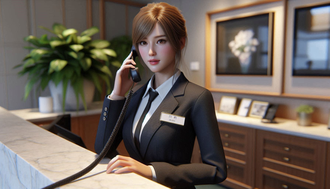 一名妙龄女在汽车旅馆柜台上班，竟接到客人订房还要求叫小姐的无理要求。（示意图、与本案无关／AI生成）