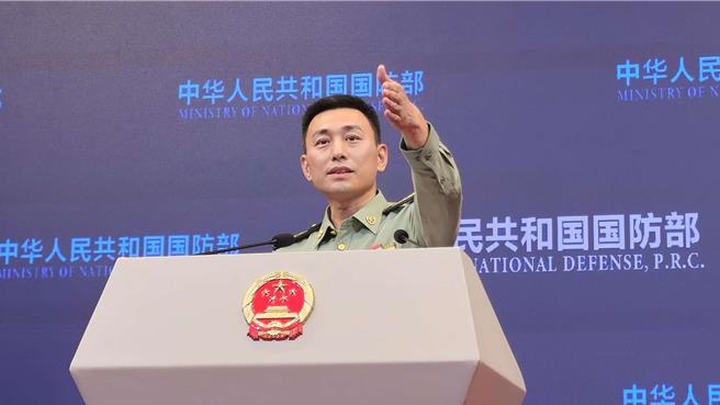 大陸國防部新聞局副局長、國防部新聞發言人張曉剛大校。（藍孝威攝）