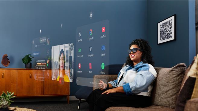 META在26日發表輕便AR眼鏡Orion，研調機構預期2027年才會進入消費市場。（圖／META提供）