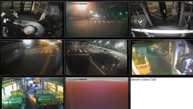 巨业公司提供肇事公车内行车记录器，当时的行车状况。（照片有巨业公司提供）