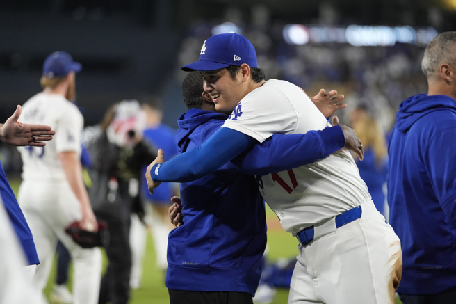 大谷翔平又當英雄，幫助道奇在國聯西區封王。（圖／美聯社）
