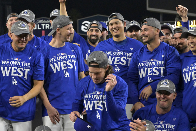 大谷翔平又當英雄，幫助道奇在國聯西區封王。（圖／美聯社）