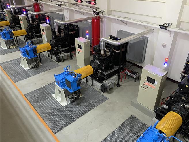 秀昌抽水站5部抽水機組抽水量每秒達20公噸。（水利局提供／寶智華台南傳真）