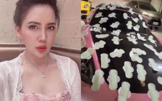 保時捷遭貼滿衛生棉 「自導自演」火辣闆娘喊抓兇手！下場曝光