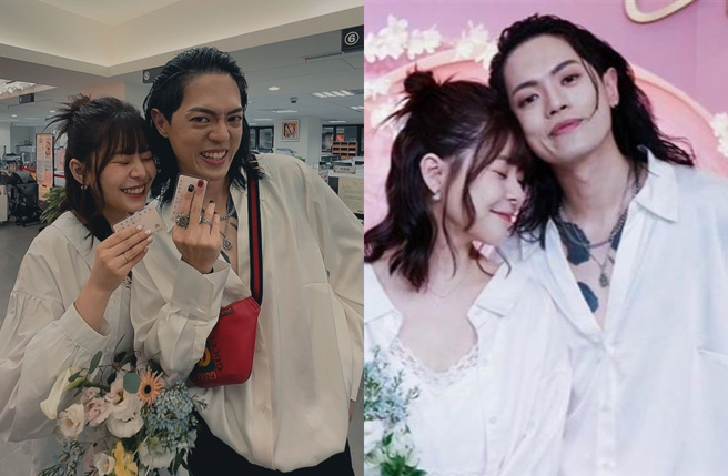 摇滚乐团TRASH团长兼吉他手颐原和八点檔女星叶芸希登记结婚。（图／Instagram）