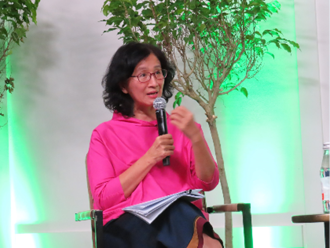 國泰金控投資長程淑芬參與2024紐約氣候週期間舉辦之「世界生物多樣性高峰會」之與談人，暢談引領企業帶動自然正成長的前瞻趨勢與行動作為。（圖/國泰金控提供）