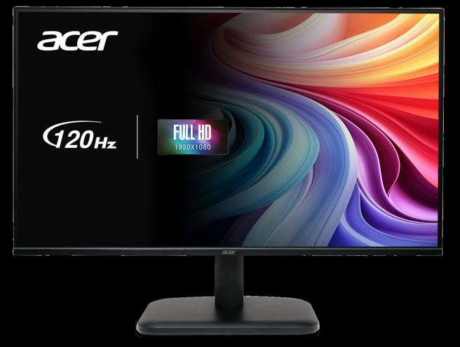 宏碁新款萤幕领先升级120Hz高刷新率、採用滤蓝光、不闪烁护眼技术。（Acer提供）