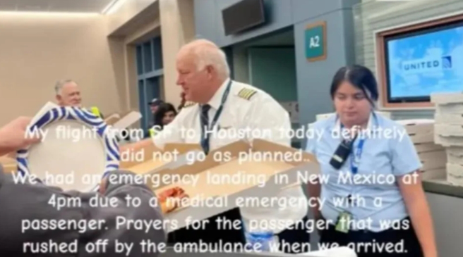 机场餐厅全都关门，让挨饿的乘客逐渐失控，机长立刻自掏腰包向当地店家订购30个披萨请全部人吃。(图／翻摄自TikTok@ladyt98tanya)