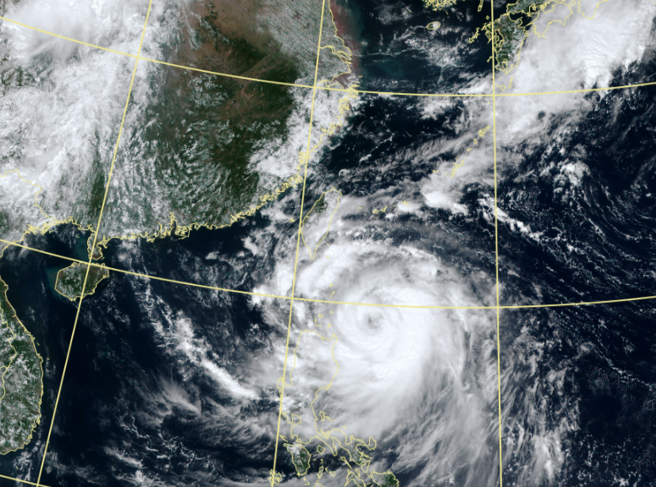 山陀兒颱風很可能與東北季風產生共伴效應。（翻攝自氣象署）