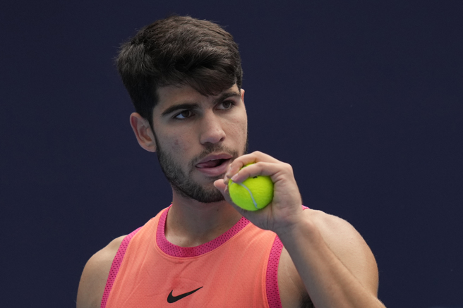 阿卡瑞兹是ATP史上达成200胜第2快的球员。（美联社资料照）