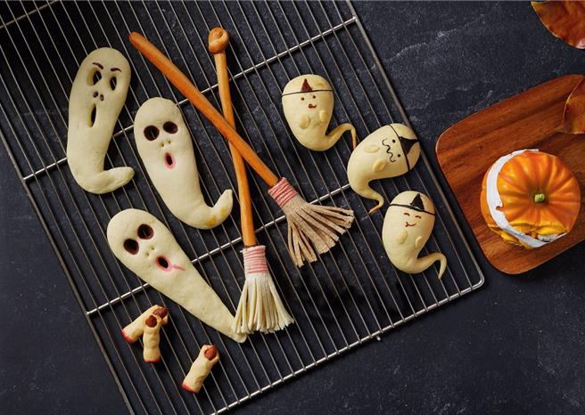 萬聖節經典熱銷品則有「驚聲尖叫」、「鬼靈精怪」等精緻烘焙系列，帶來逼真又寫實的食玩體驗。（神旺普諾麵包坊提供／吳娮翎台北傳真）