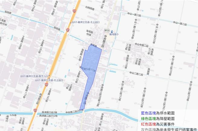 台中市龙井区正进行中央路三段供水改善工程，忠和里和三德里部分区域自10月1日至10月8日，每周一到周六上午8点到下午5点将停水，预计採「分段施工、分段停水」方式，减少对住户影响。（图撷自台湾自来水公司官网）