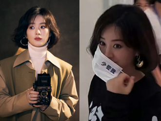 赵丽颖短髮造型十足女王风范　出席活动口罩上3个字超霸气