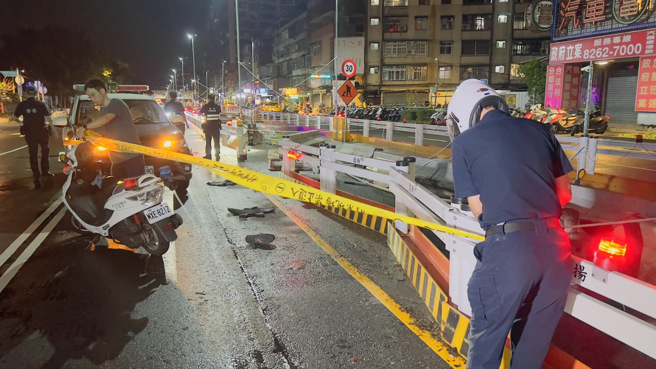 新北市土城警分局清水派出所警员临检，遇到车辆不停，双方追逐后在金城路二段与裕民街口发生碰撞，员警被拖行当场失去呼吸心跳。（吕健豪摄）