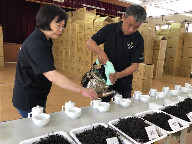 「2024日月潭红茶评鑑」10月15日起至10月17日登场，由茶改场邀集专家组评审团进行品评。（杨静茹摄）