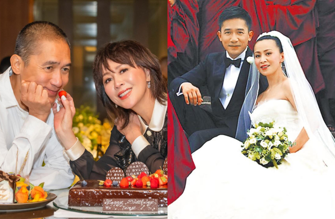 梁朝伟、刘嘉玲现身机场被捕捉，秘密行程被演艺圈大哥曝光。（图／IG@carinalau1208、中时资料照）