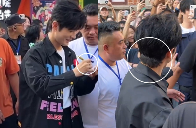 黄晓明戴定情戒，还被发现疑似戴髮片。（图／翻摄自娱乐圈外汉微博）